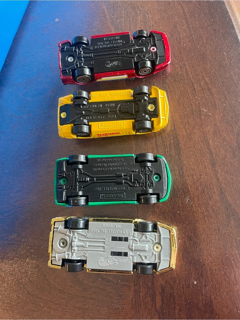 Set of four 1980,s/ 1990,s Corvettes matchbox-hot wheels